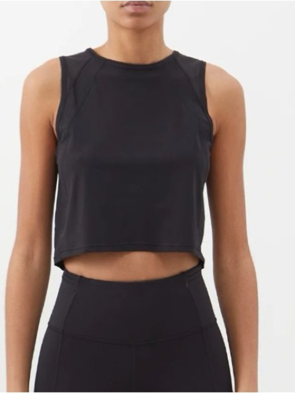 Lululemon Sculpt Cropped tank top mesh black fits like M